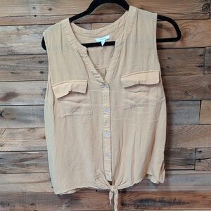 Maurices Yellow Sleeveless Button-Up Blouse Top Shirt Size Xl  Cute Cheap